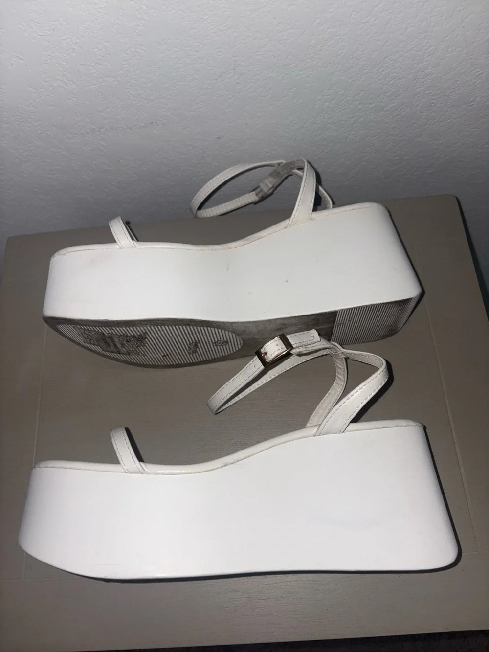 Y2K White Chunky Platform Sandals